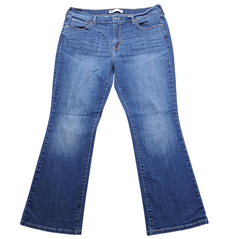 Levi's 515 Bootcut Jeans Womens 16S Blue‎ Excellent Studded Flap Back Pockets
